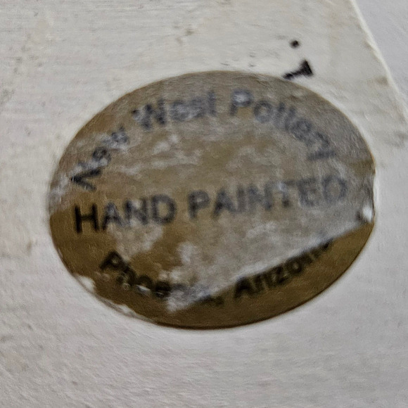 New West Pottery Double Spout Vase Southwest Desert Scene Hand Painted AZ - Picture 8 of 8